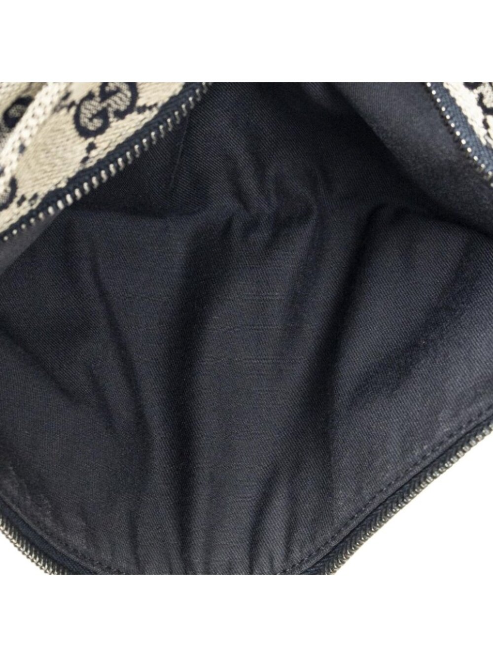 Gucci Waist Pouch Beige Navy Blue GG Canvas - Picture 4 of 5